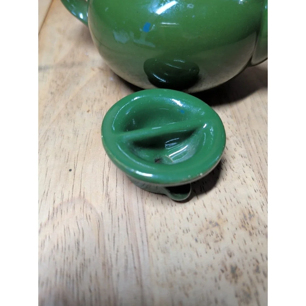 Hall‎ Small Single Serve Dark Green Teapot with Lid Made in USA 3.5